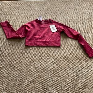 NWT AYBL Raspberry Long Sleeve Crop Top sz S